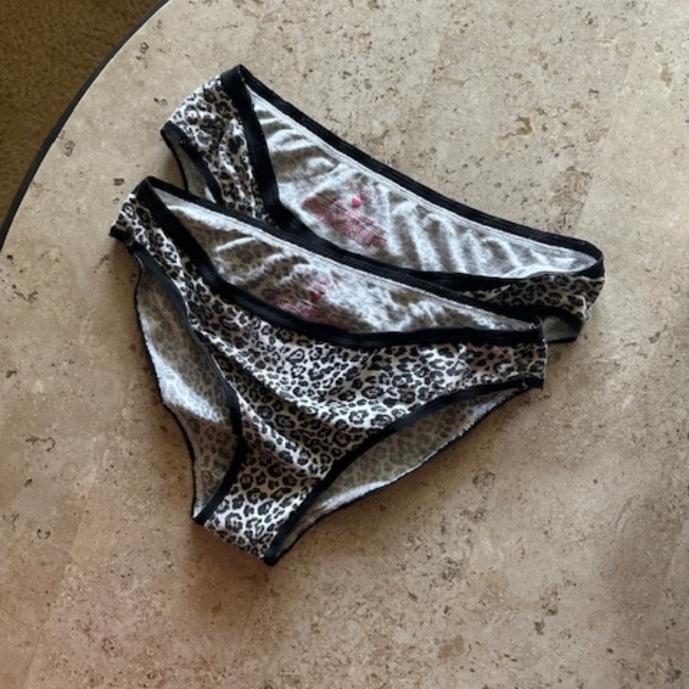 Victoria Secret BUNDLE of TWO leopard  panties  One  SMALL and one Medium  NWOT